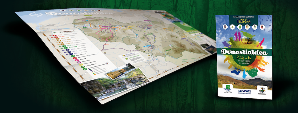 Mapa de rutas a pie de Donostialdea