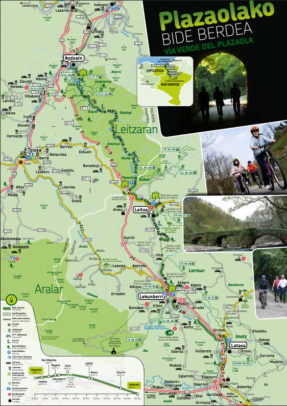 Mapa de la Vía verde del Plazaola-Leitzaran